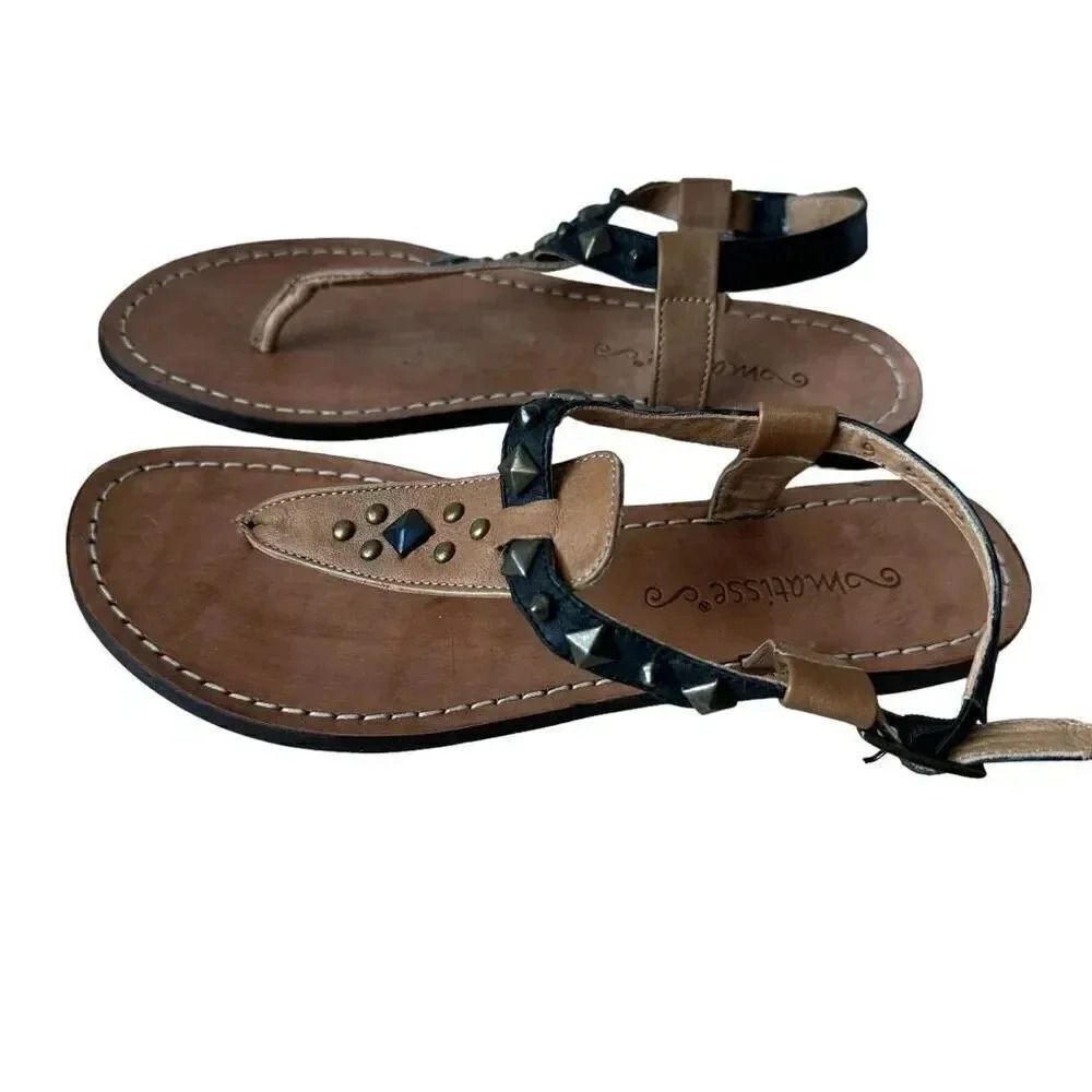 Matisse Brown Tan Thong Leather Flat Women’s  Sandals SZ 9